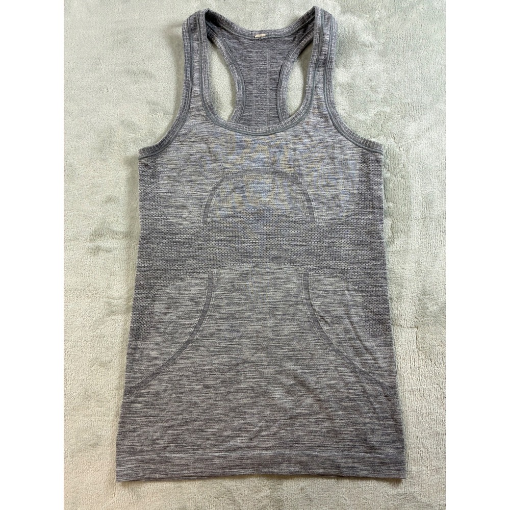 Lululemon Swiftly Tech Racerback Tank Top 2.0 Grey Heather Space Dye Size 2
